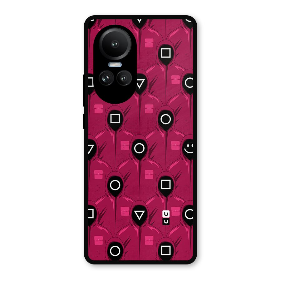 Squid Gamers Pattern Metal Back Case for Oppo Reno10