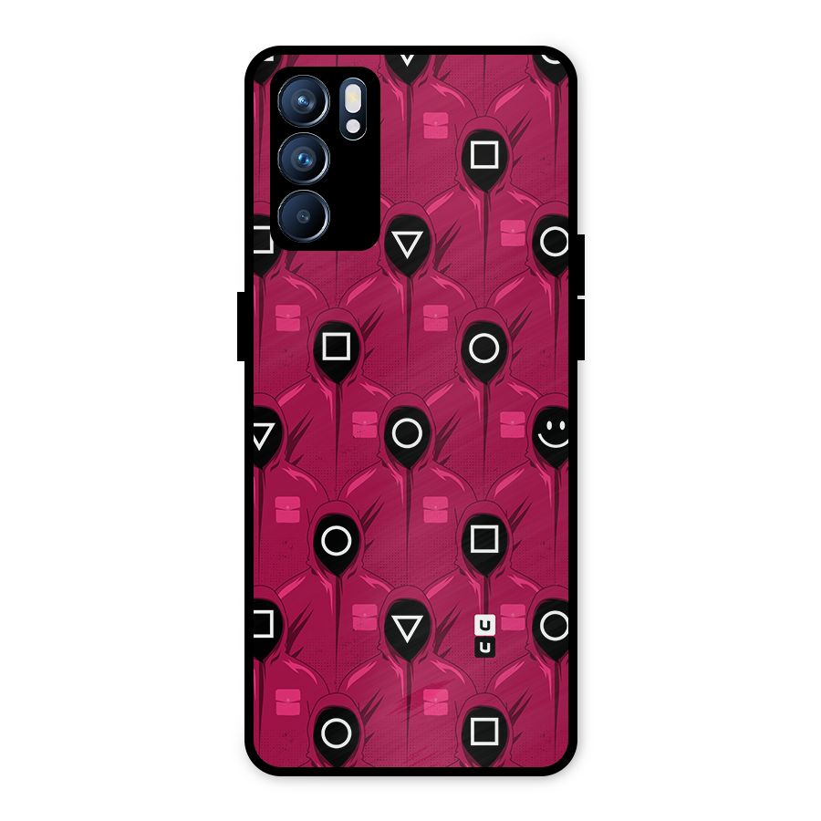 Squid Gamers Pattern Metal Back Case for Oppo Reno6 5G
