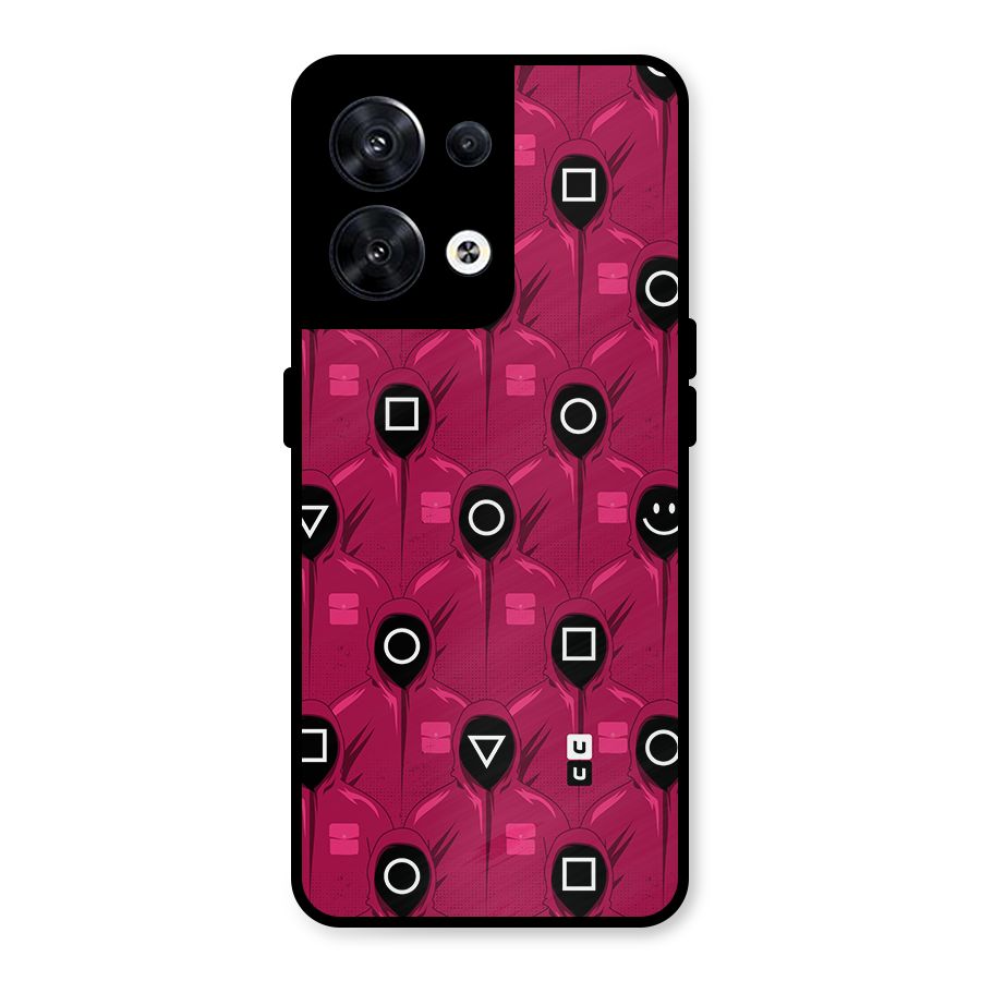Squid Gamers Pattern Metal Back Case for Oppo Reno8 5G