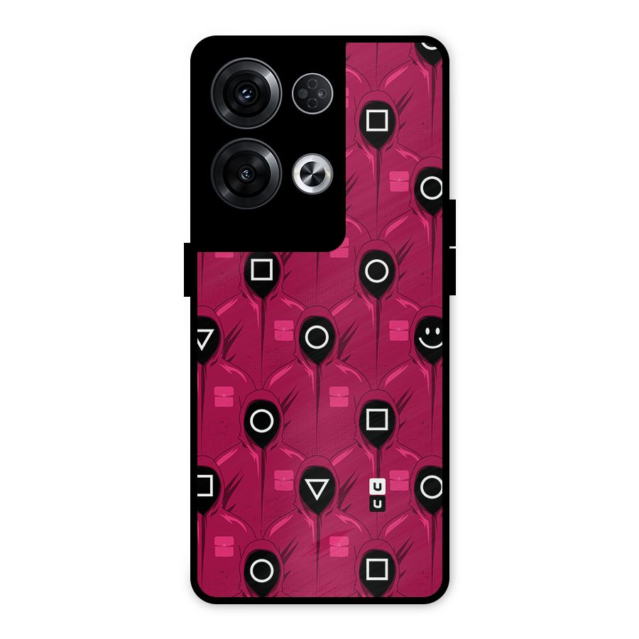 Squid Gamers Pattern Metal Back Case for Oppo Reno8 Pro 5G