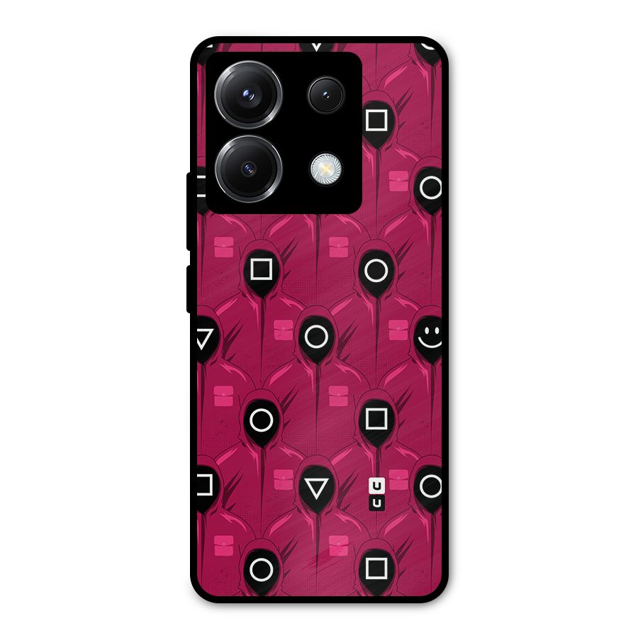 Squid Gamers Pattern Metal Back Case for Poco X6