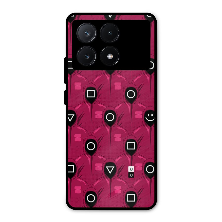 Squid Gamers Pattern Metal Back Case for Poco X6 Pro