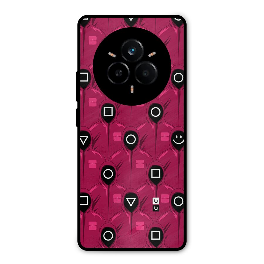 Squid Gamers Pattern Metal Back Case for Realme 14 Pro