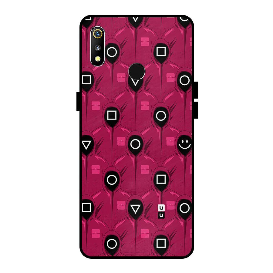 Squid Gamers Pattern Metal Back Case for Realme 3i