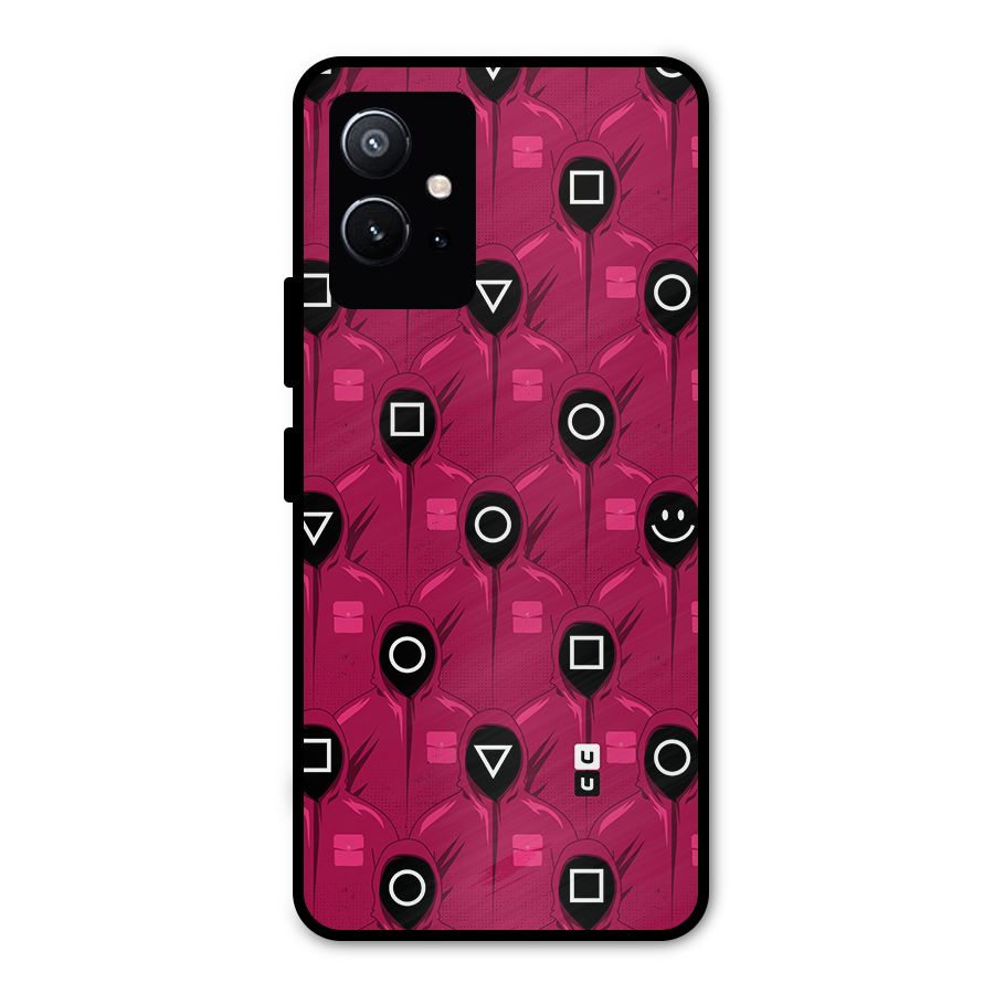 Squid Gamers Pattern Metal Back Case for Vivo T1 5G