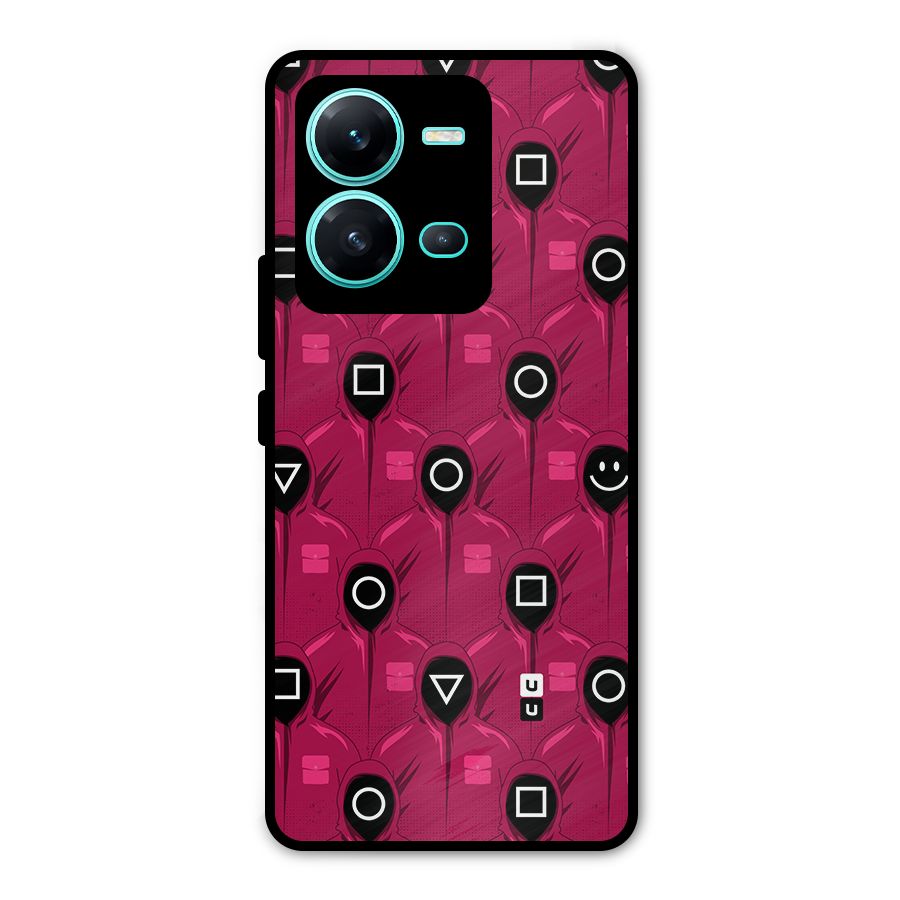 Squid Gamers Pattern Metal Back Case for Vivo V25
