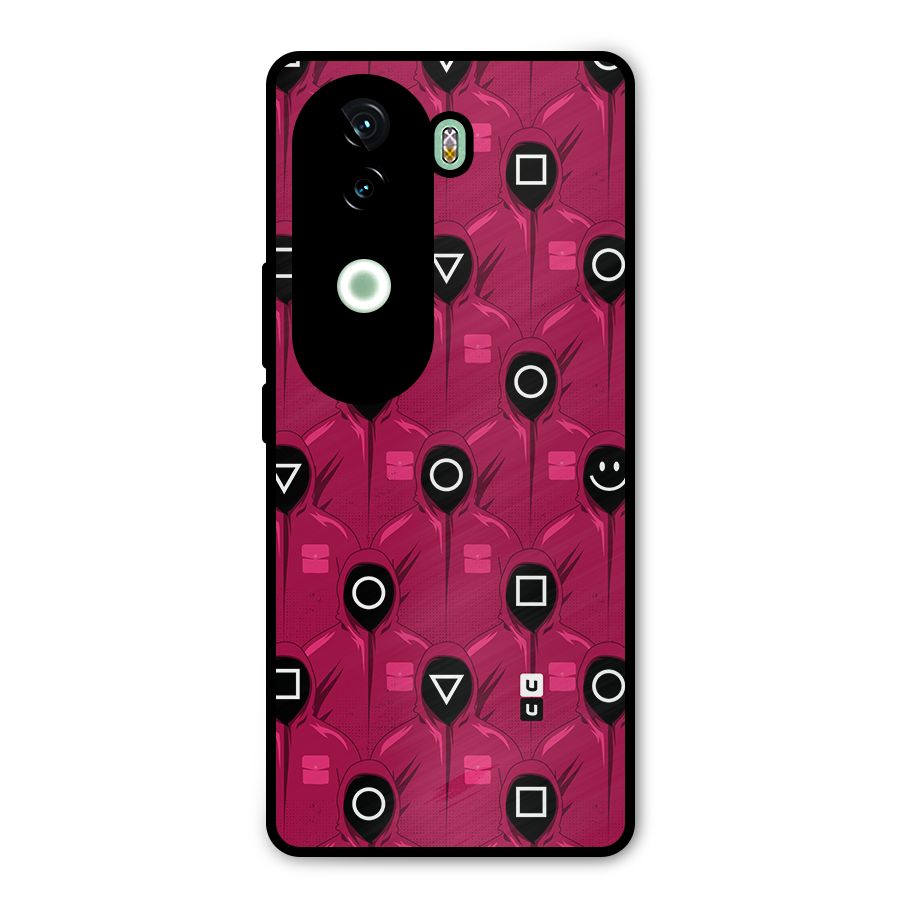 Squid Gamers Pattern Metal Back Case for Vivo V40e