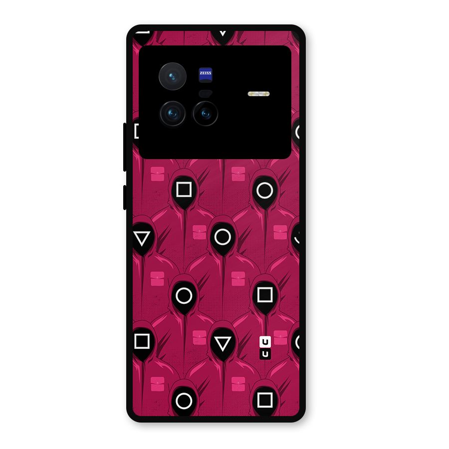Squid Gamers Pattern Metal Back Case for Vivo X80