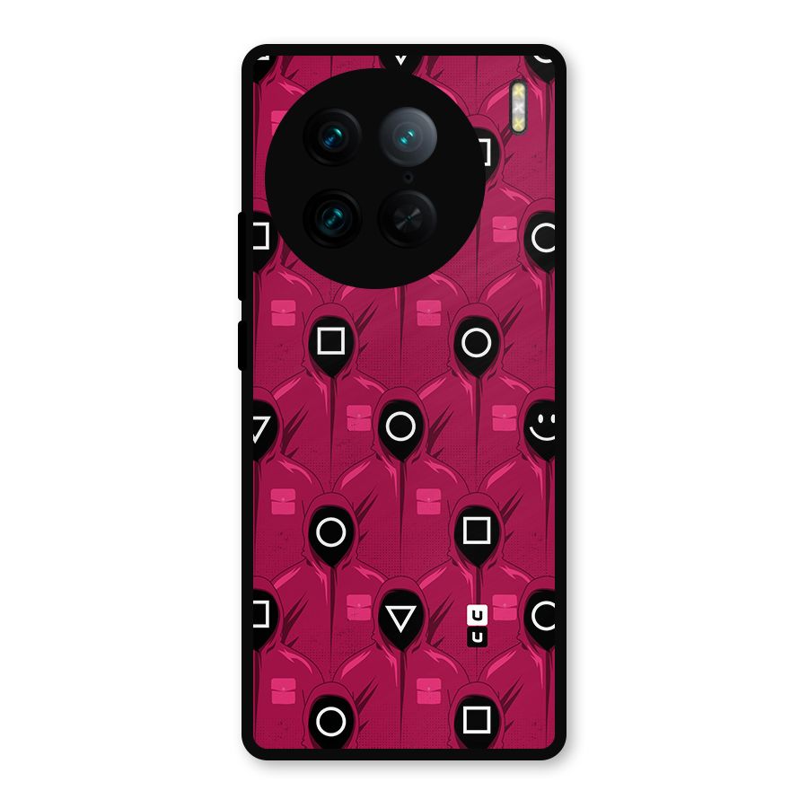Squid Gamers Pattern Metal Back Case for Vivo X90 Pro
