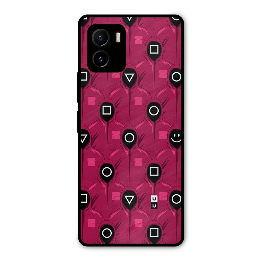 Squid Gamers Pattern Metal Back Case for Vivo Y15s