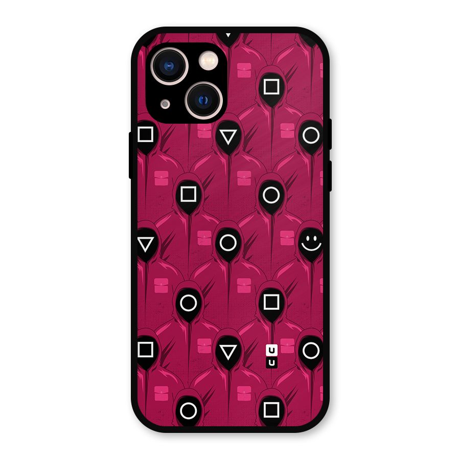 Squid Gamers Pattern Metal Back Case for iPhone 13