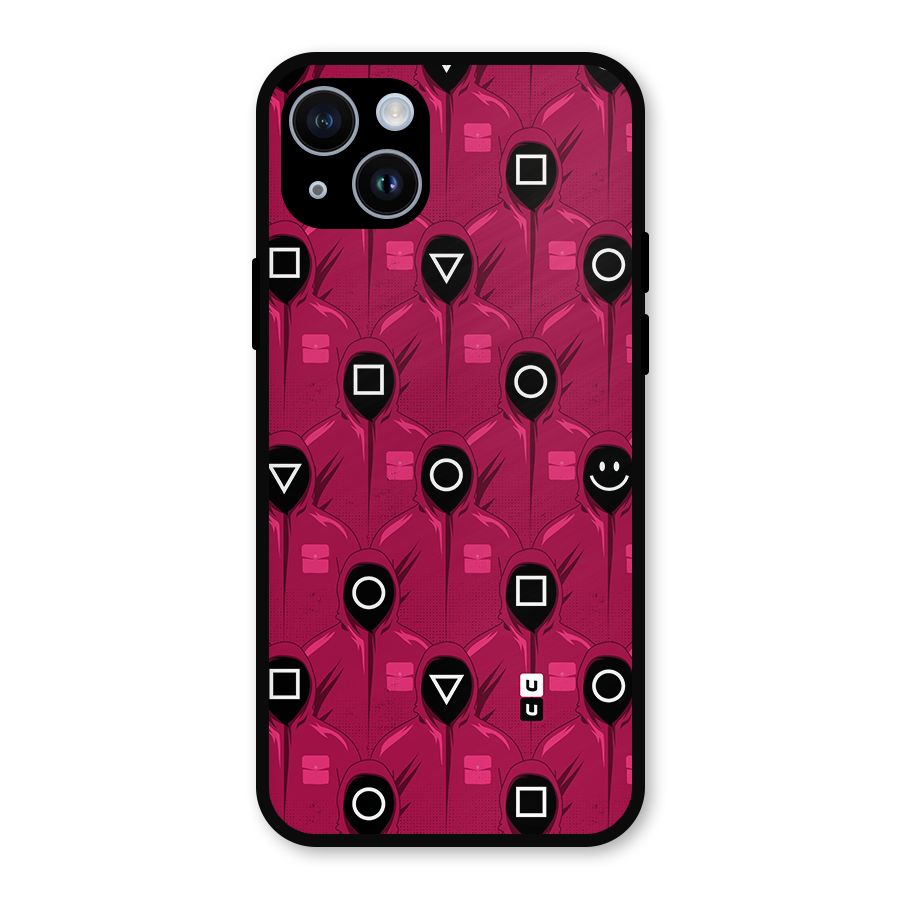 Squid Gamers Pattern Metal Back Case for iPhone 14