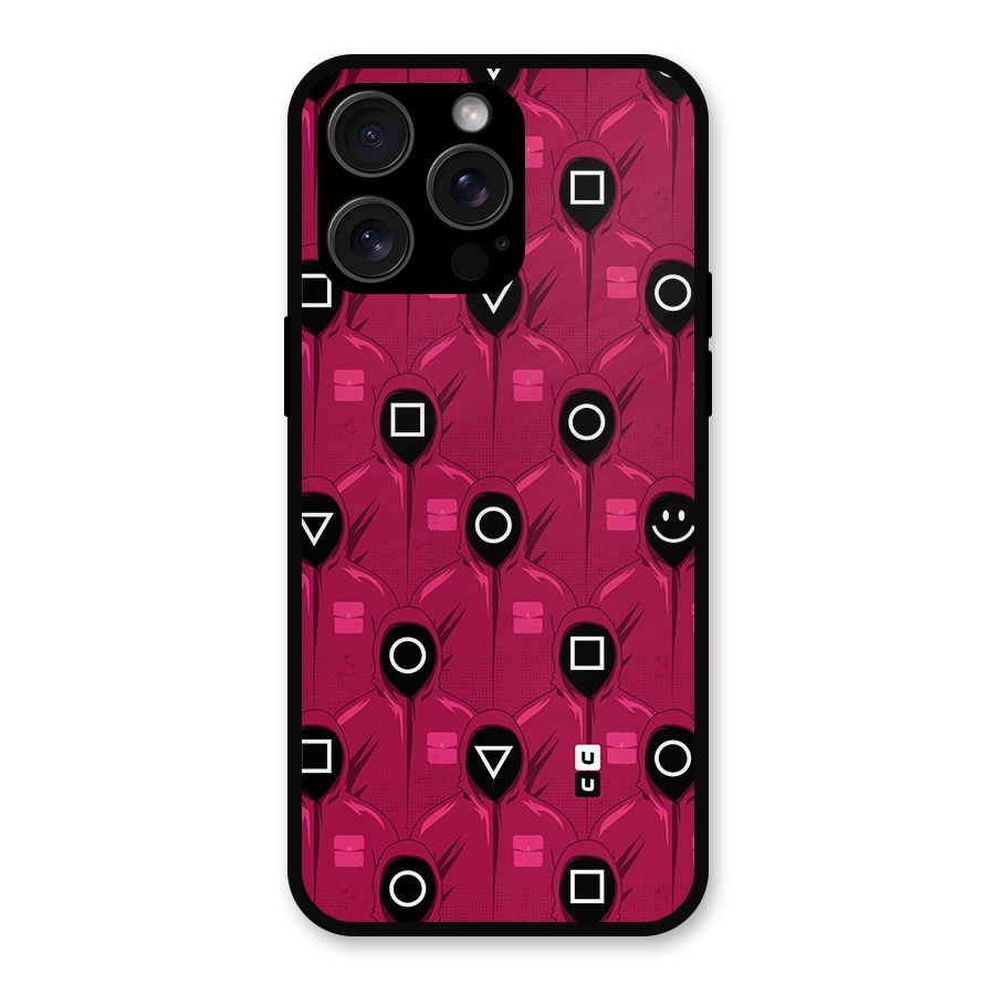 Squid Gamers Pattern Metal Back Case for iPhone 15 Pro Max