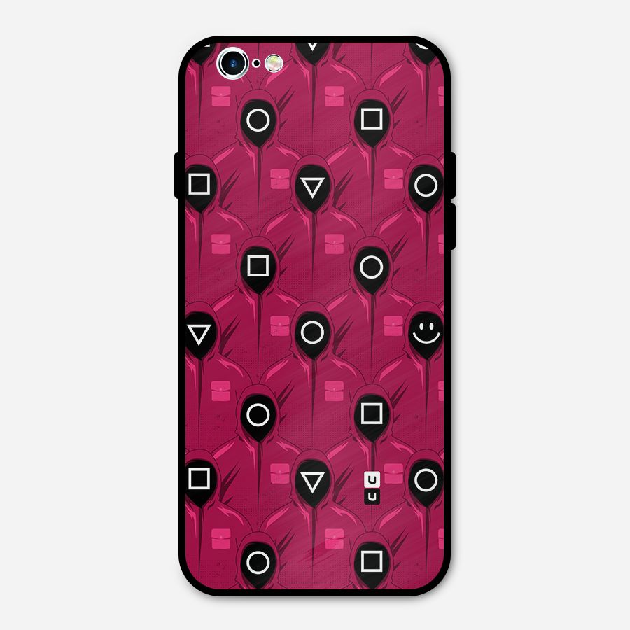 Squid Gamers Pattern Metal Back Case for iPhone 6 6s