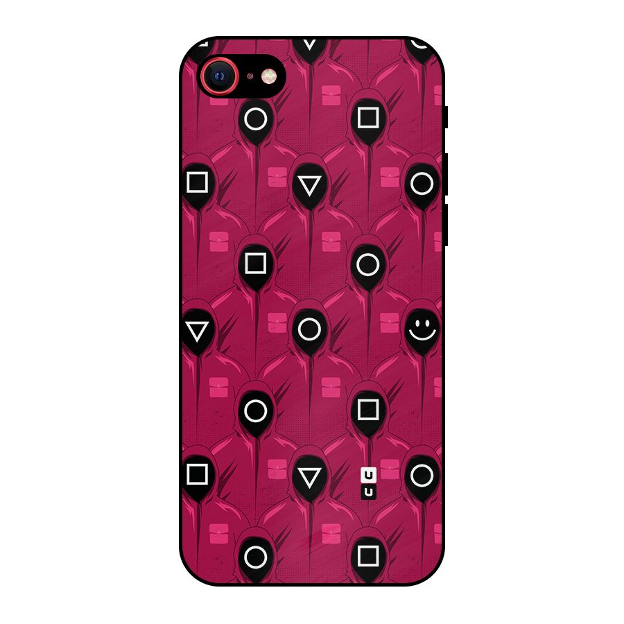 Squid Gamers Pattern Metal Back Case for iPhone 7