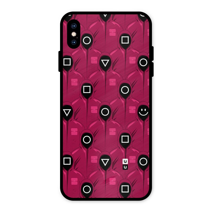 Squid Gamers Pattern Metal Back Case for iPhone XS Max