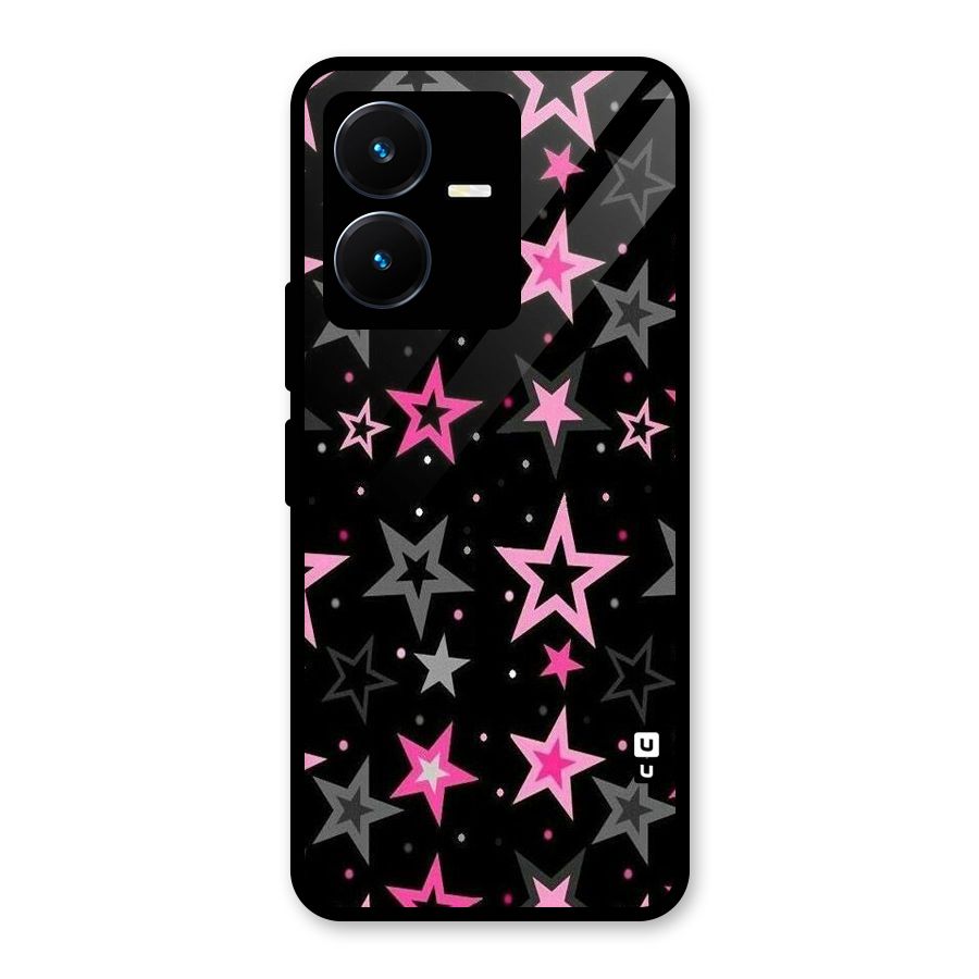 Star Outline Glass Back Case for Vivo Y22s