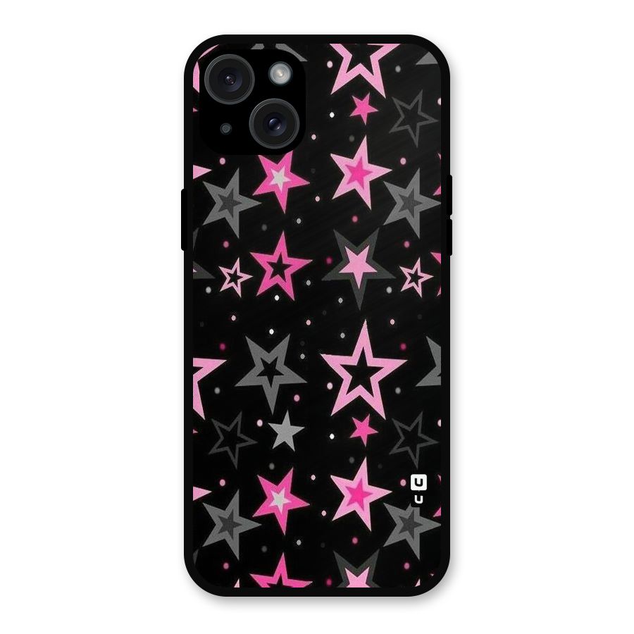 Star Outline Metal Back Case for iPhone 15 Plus