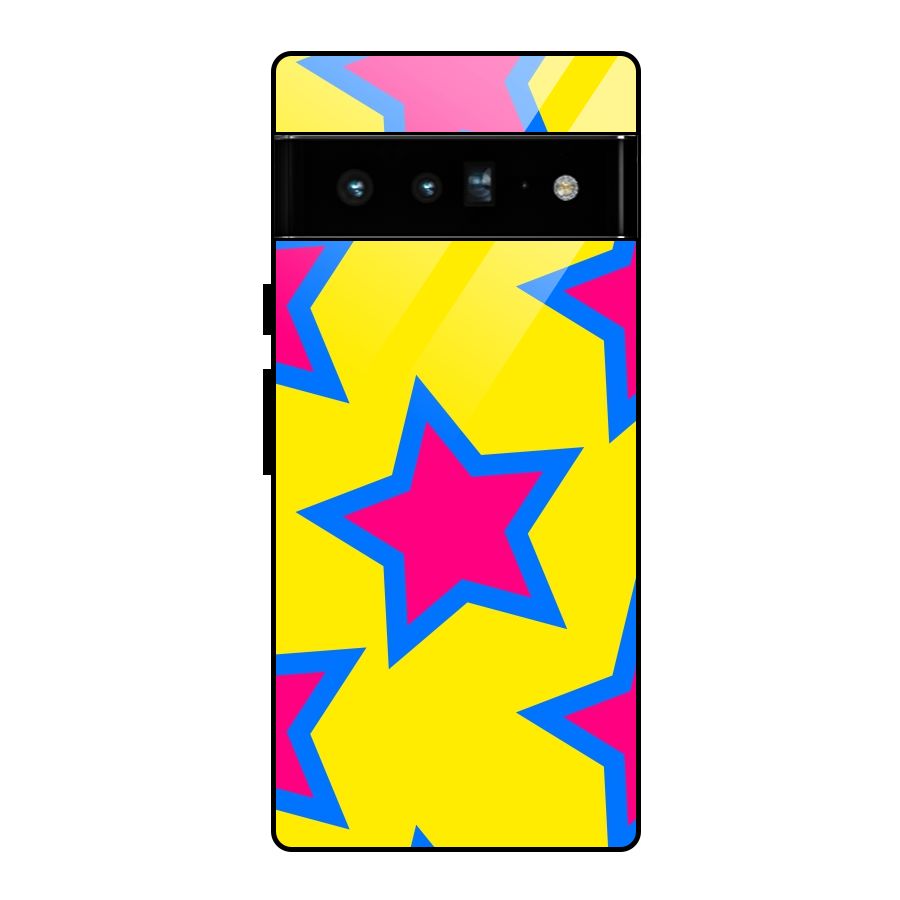 Star Pattern Glass Back Case for Google Pixel 6 Pro
