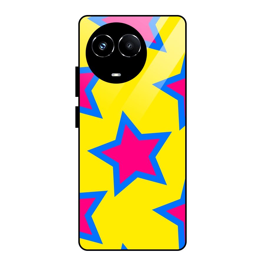 Star Pattern Glass Back Case for Realme 11X