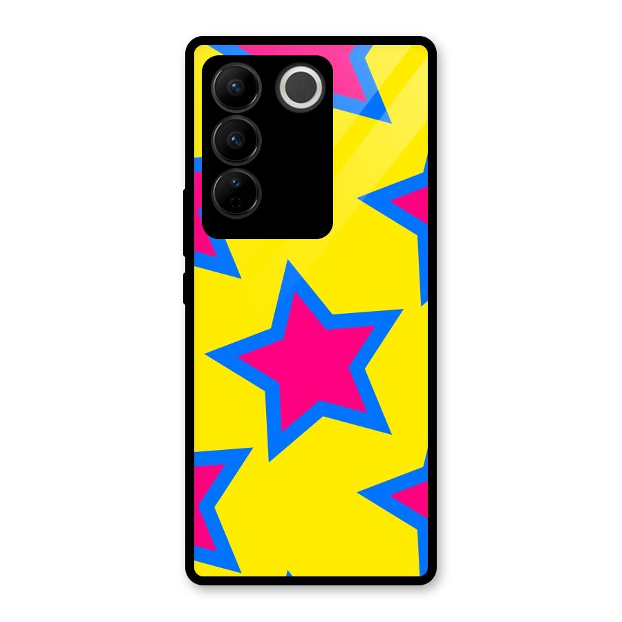 Star Pattern Glass Back Case for Vivo V27 Pro