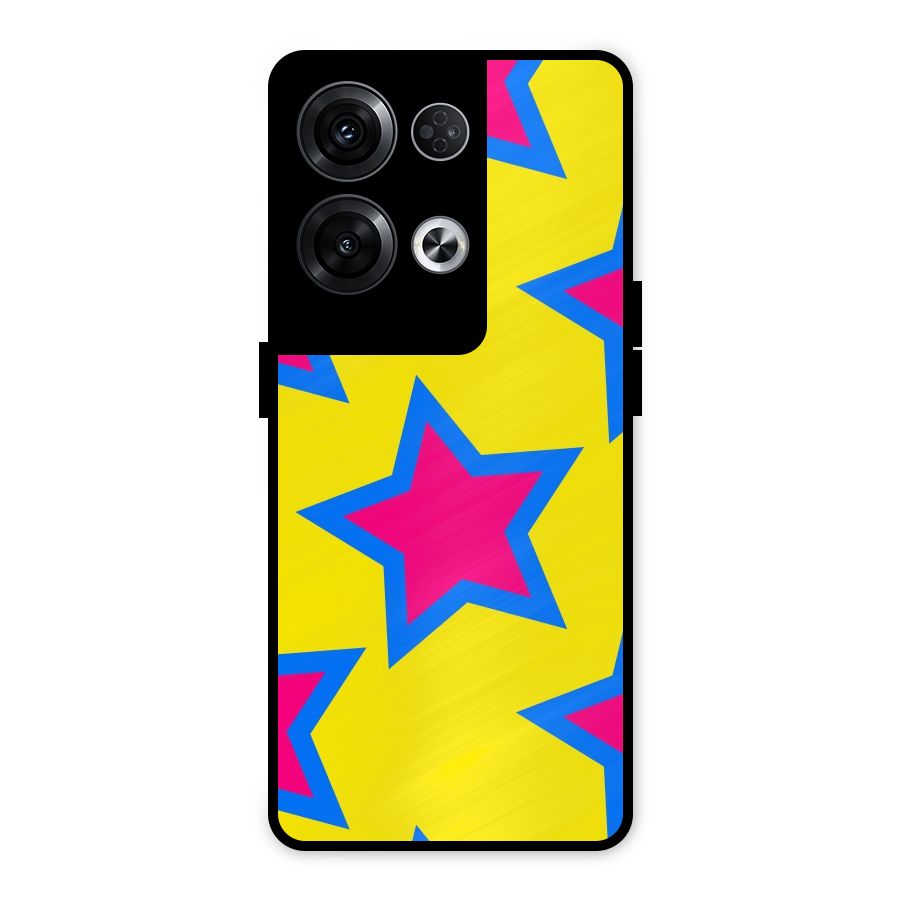 Star Pattern Metal Back Case for Oppo Reno8 Pro 5G