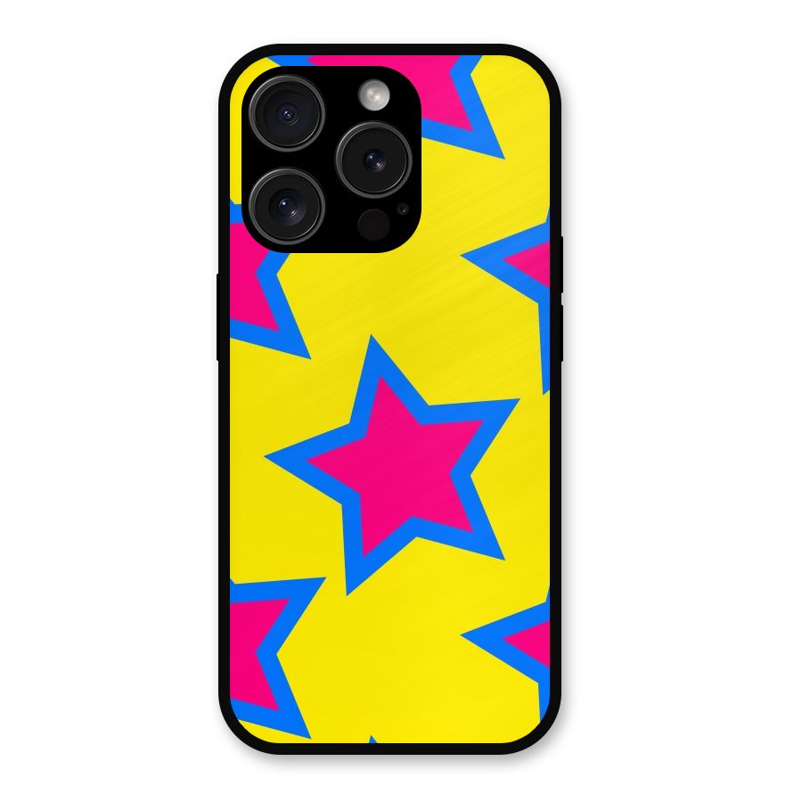Star Pattern Metal Back Case for iPhone 15 Pro
