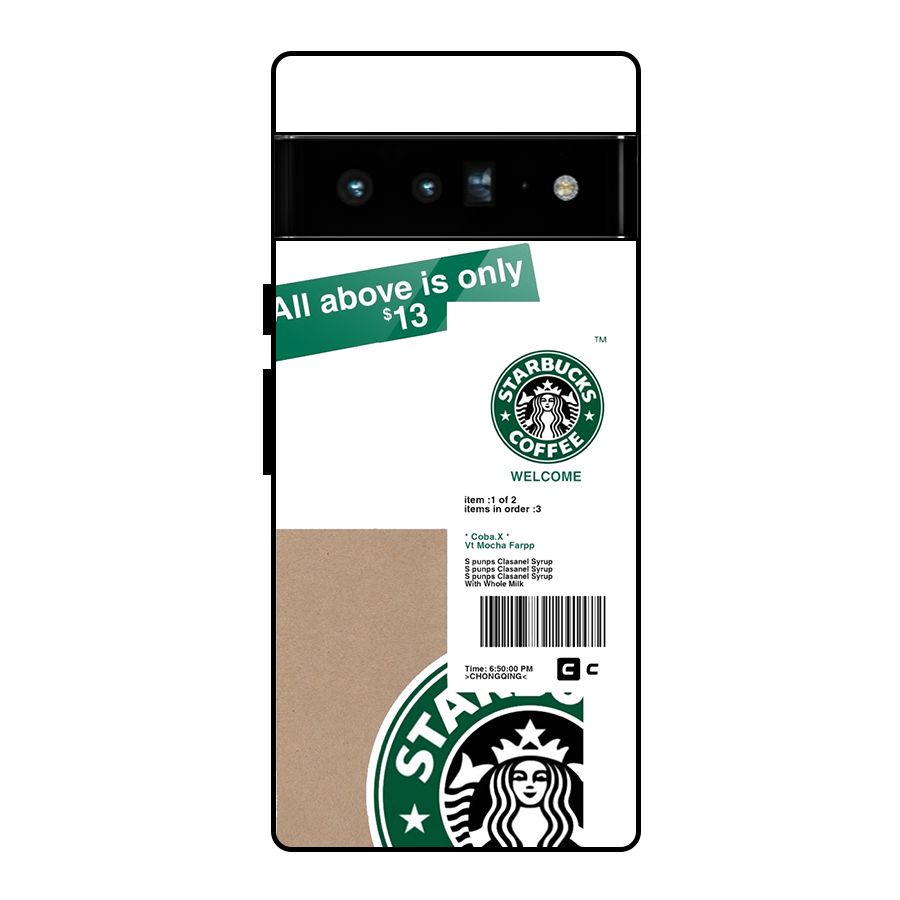 Starbucks Coffee Mocha Glass Back Case for Google Pixel 6 Pro