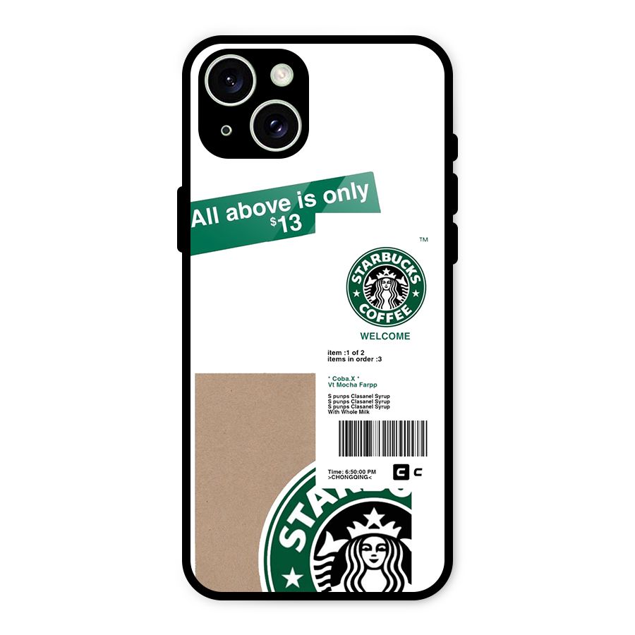 Starbucks Coffee Mocha Glass Back Case for iPhone 15 Plus