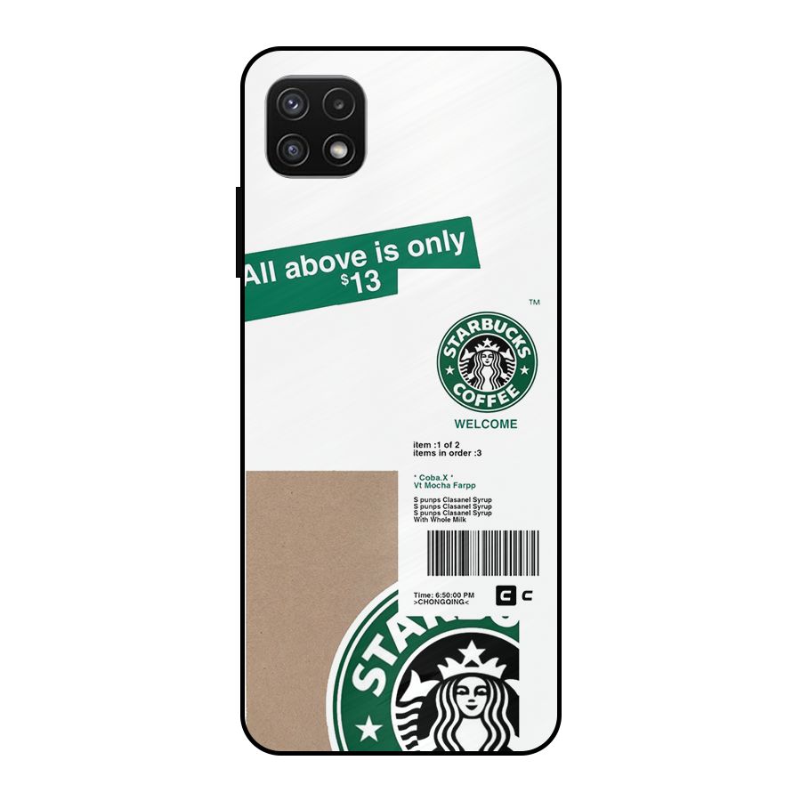 Starbucks Coffee Mocha Metal Back Case for Galaxy A22 5G
