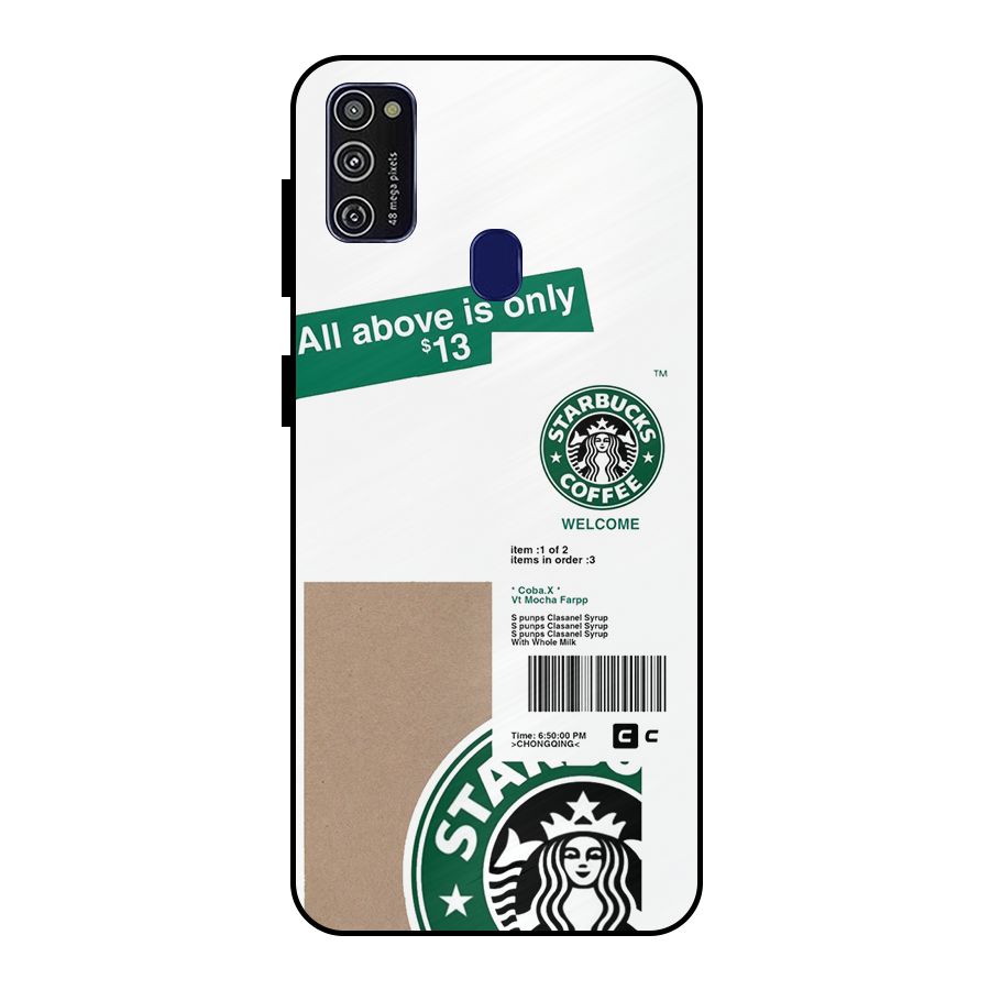 Starbucks Coffee Mocha Metal Back Case for Galaxy M30s