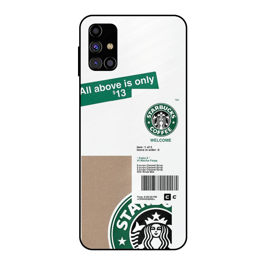Starbucks Coffee Mocha Metal Back Case for Galaxy M31s