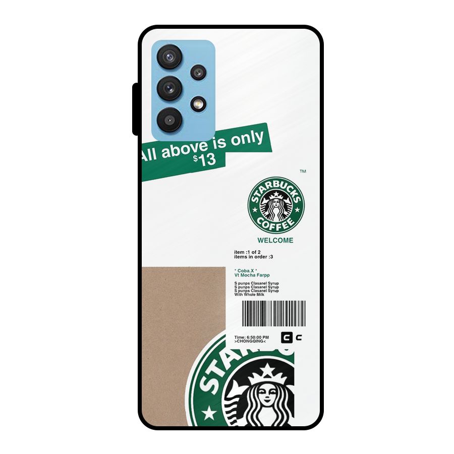 Starbucks Coffee Mocha Metal Back Case for Galaxy M32 5G