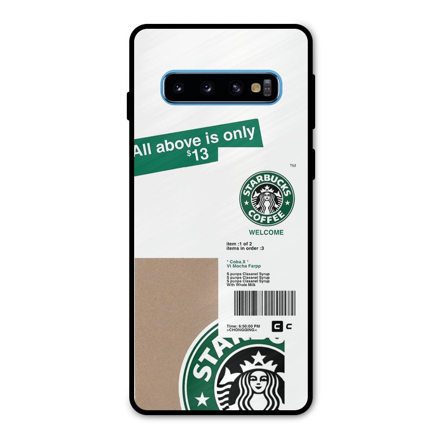 Starbucks Coffee Mocha Metal Back Case for Galaxy S10