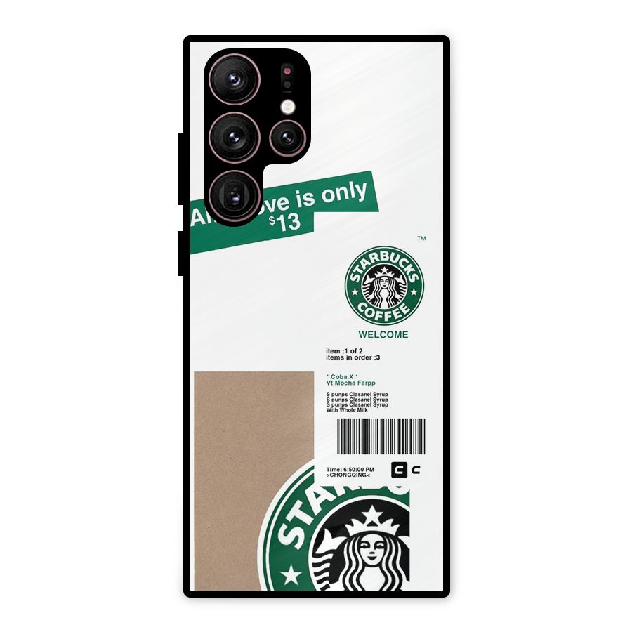 Starbucks Coffee Mocha Metal Back Case for Galaxy S22 Ultra 5G