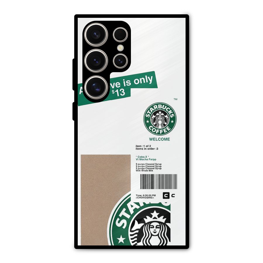 Starbucks Coffee Mocha Metal Back Case for Galaxy S24 Ultra