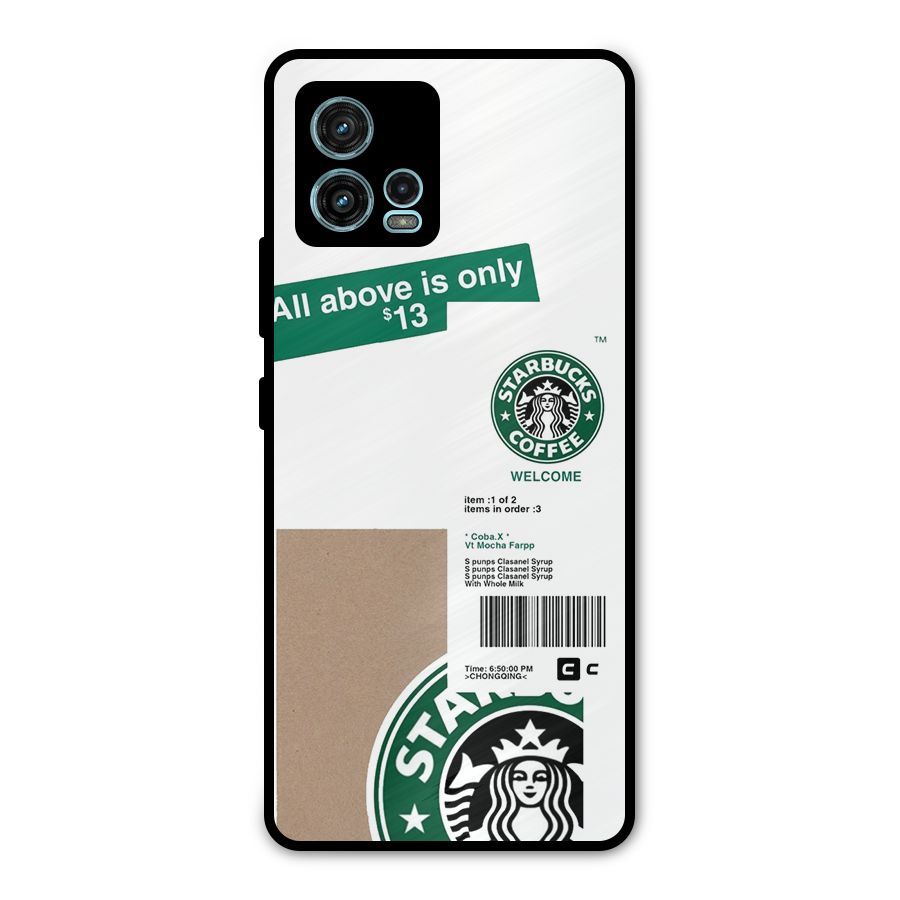 Starbucks Coffee Mocha Metal Back Case for Moto G72