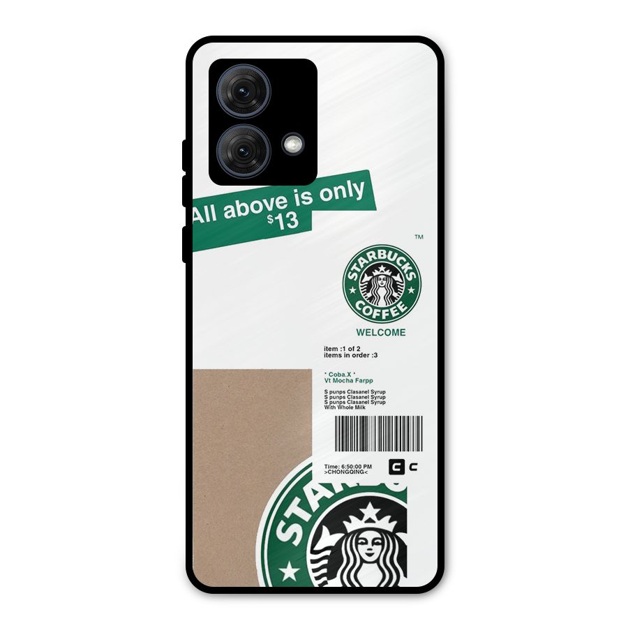 Starbucks Coffee Mocha Metal Back Case for Moto G84