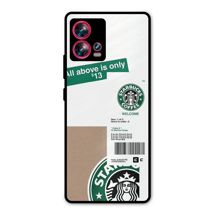 Starbucks Coffee Mocha Metal Back Case for Motorola Edge 30 Fusion