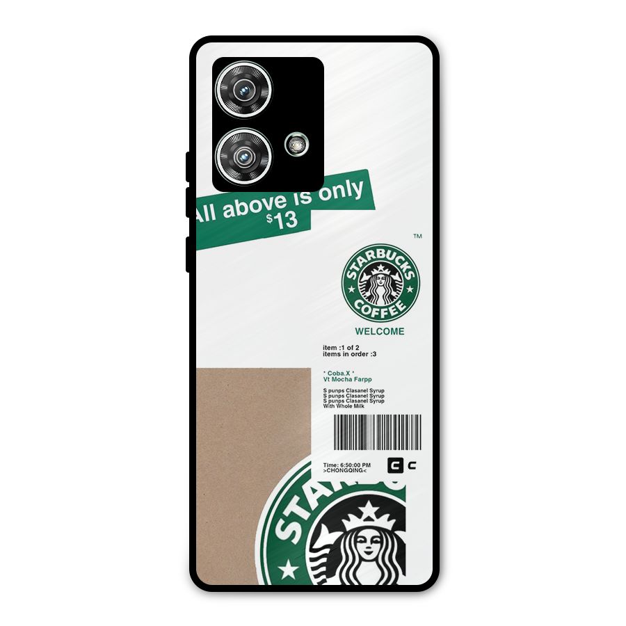 Starbucks Coffee Mocha Metal Back Case for Motorola Edge 40 Neo
