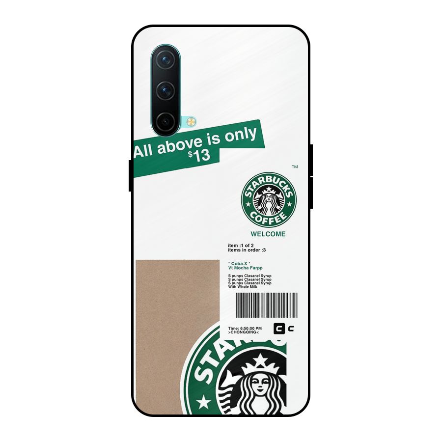 Starbucks Coffee Mocha Metal Back Case for OnePlus Nord CE 5G
