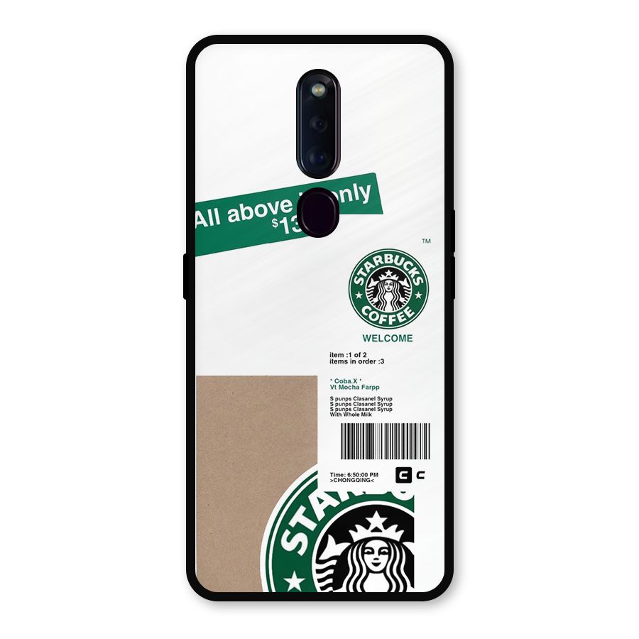 Starbucks Coffee Mocha Metal Back Case for Oppo F11 Pro