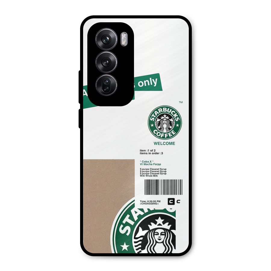 Starbucks Coffee Mocha Metal Back Case for Oppo Reno12 Pro