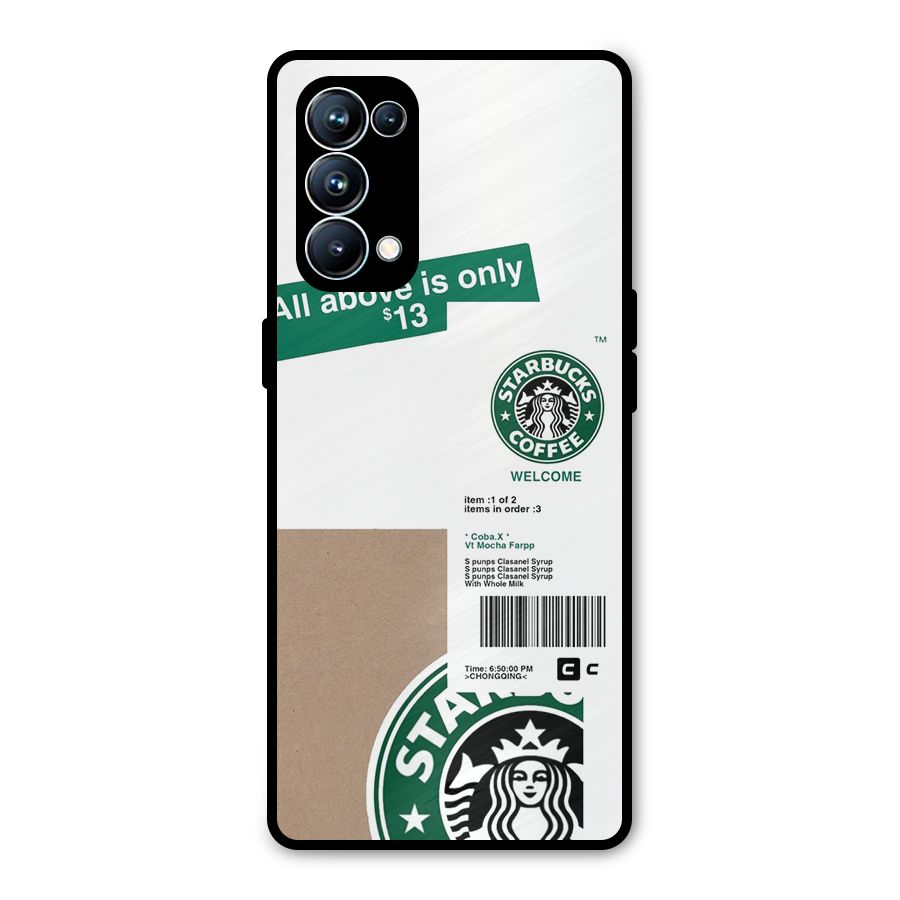 Starbucks Coffee Mocha Metal Back Case for Oppo Reno5 Pro 5G