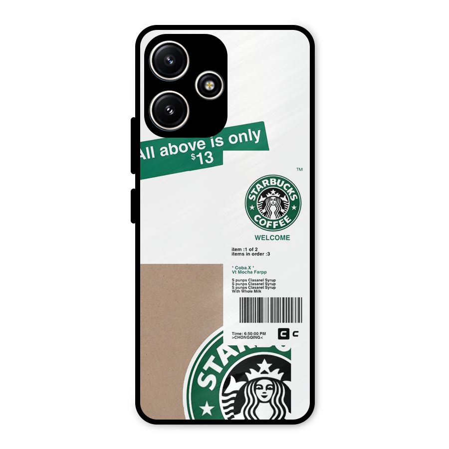 Starbucks Coffee Mocha Metal Back Case for Poco M6 Pro