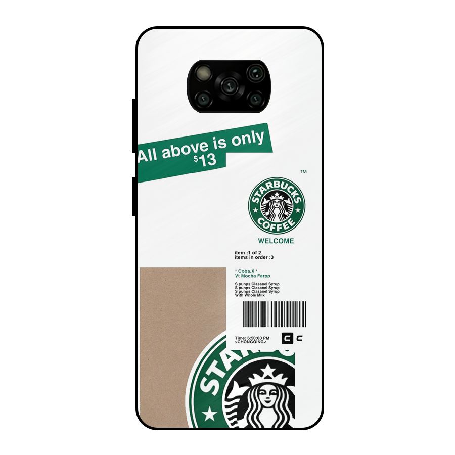 Starbucks Coffee Mocha Metal Back Case for Poco X3