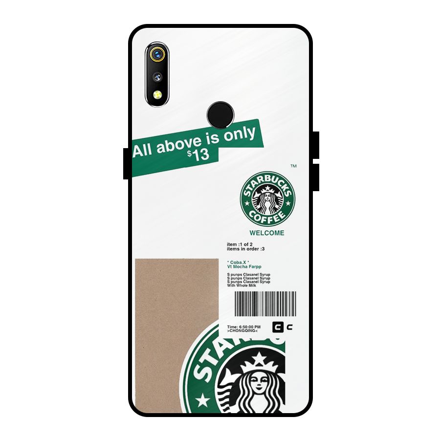Starbucks Coffee Mocha Metal Back Case for Realme 3i