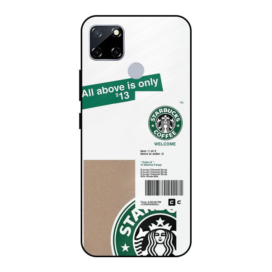 Starbucks Coffee Mocha Metal Back Case for Realme Narzo 20