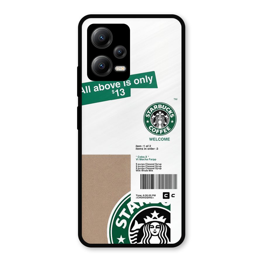 Starbucks Coffee Mocha Metal Back Case for Redmi Note 12 5G