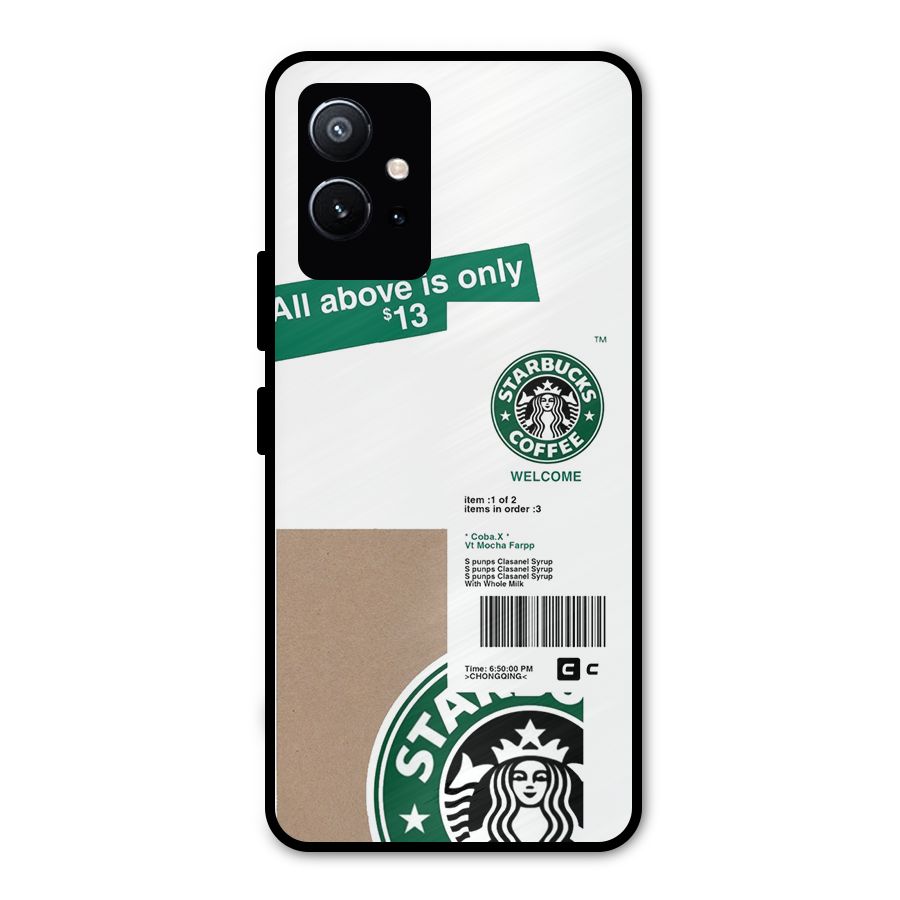 Starbucks Coffee Mocha Metal Back Case for Vivo T1 5G